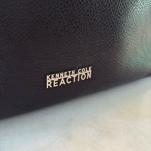 Kenneth Cole Reaction Black Pebbled Leather Tote - Picture 3 of 12
